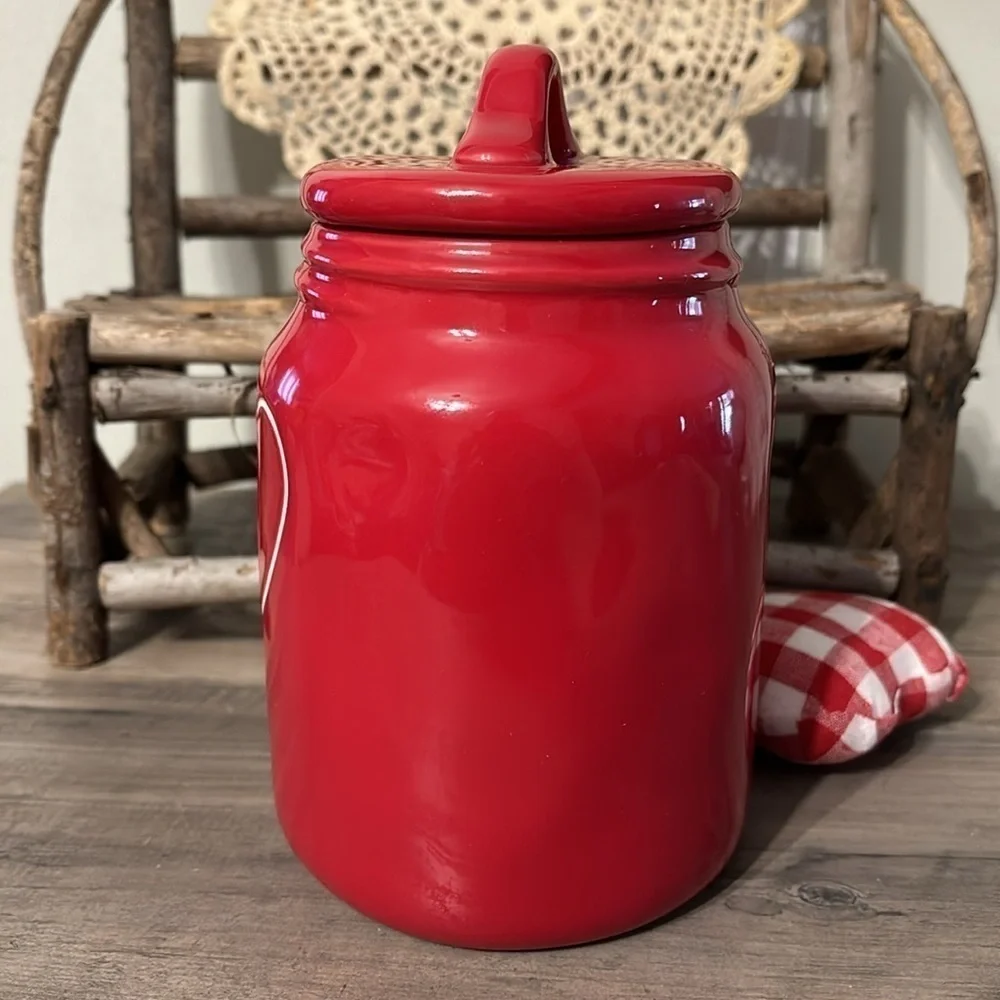 NWT RAE DUNN RED HEART BABY CANISTER